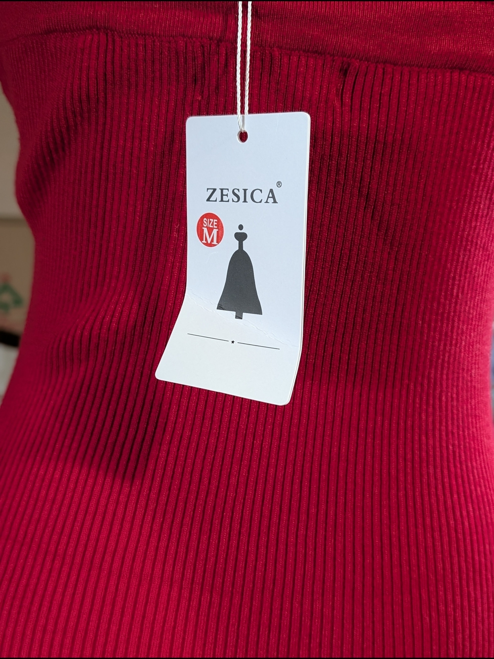ZESICA‎ Red One Shoulder Bodycon Midi Dress Sleeveless Slit Size M - Picture 7 of 9